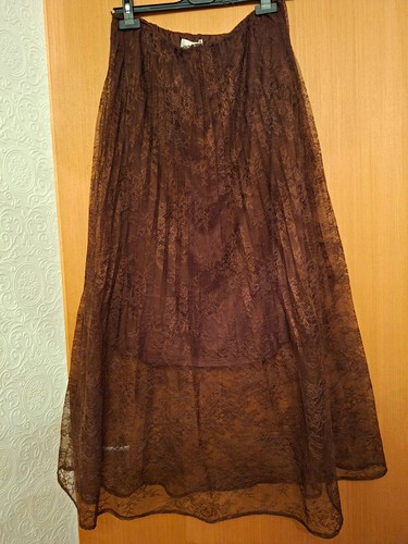 Brown floral lace lined - brown,