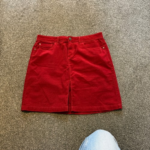 Burgundy mini cord - m&s, skirt