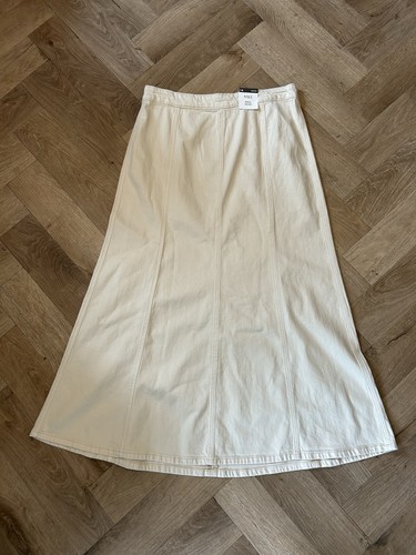 Cream denim maxi - cream, m&s