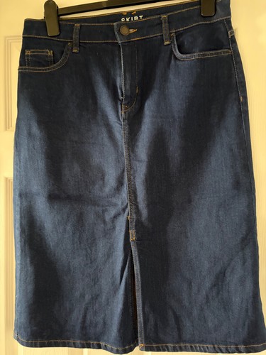 Over knee denim skirt size - m&s,