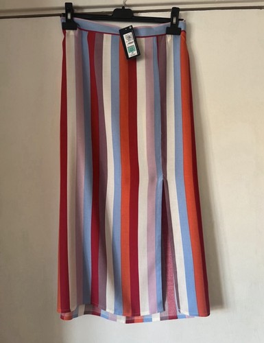 Bright striped midi skirt - striped,