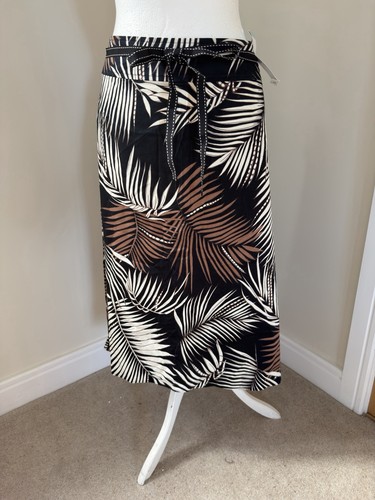 Palm leaf print peasant skirt - palm,