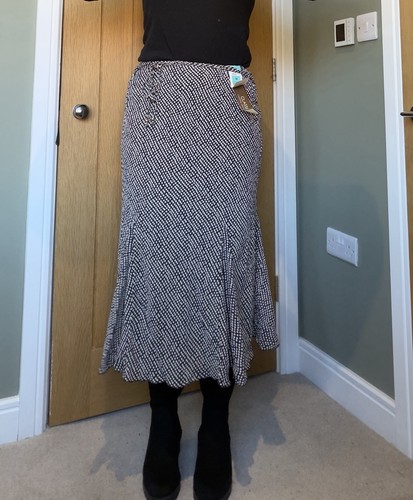 Navy polka dot midi - navy, size