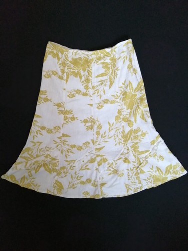 Flared skirt ochre cream - flared,