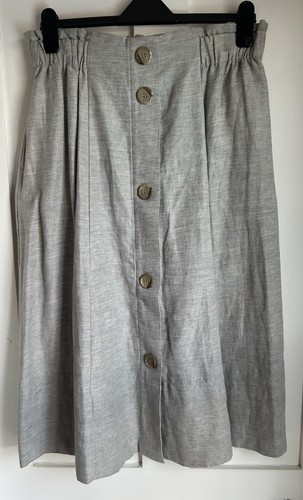 Linen blend button - linen,