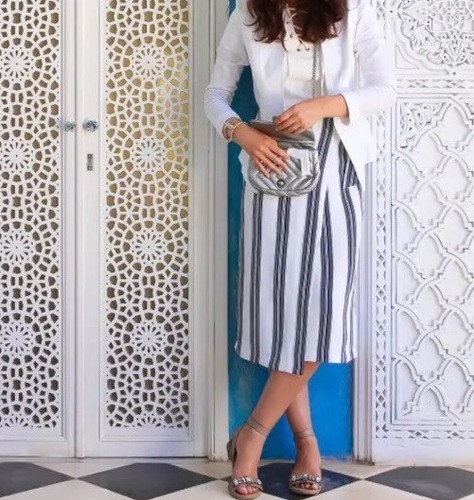Skirt size blue white - m&s,